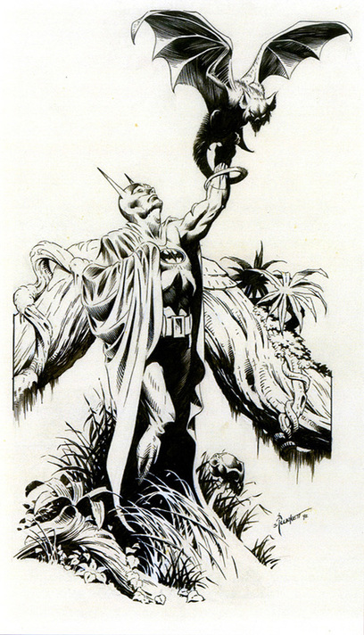Batman inked by comic artist Sandy Plunkett