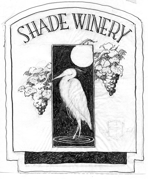 wine label design idea for Shade Winery