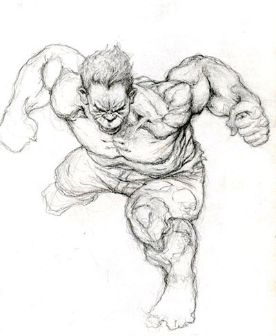 sketch of the hulk by sandy plunkett